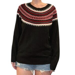 Black Fair Isle Yoke Sweater